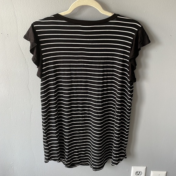 Striped Ruffle Sleeve Top - Picture 3 of 3
